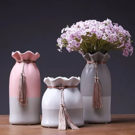 Snow Feather Flower Vases