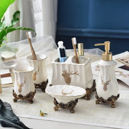 White Tale Buck Bathroom Set