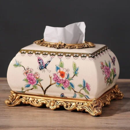 Pink Roses Tissue Box