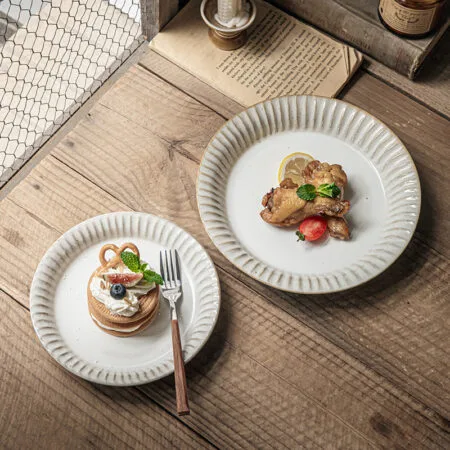 Embossed Ceramic Dinner Plate