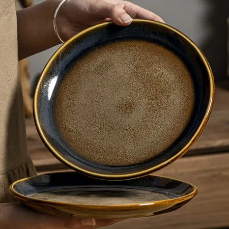Retro Bronze Ceramic Plate