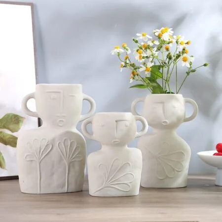 Frosted Ceramic Flower Vase