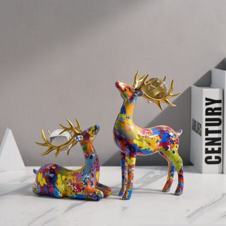 Colorful Deer Figurine